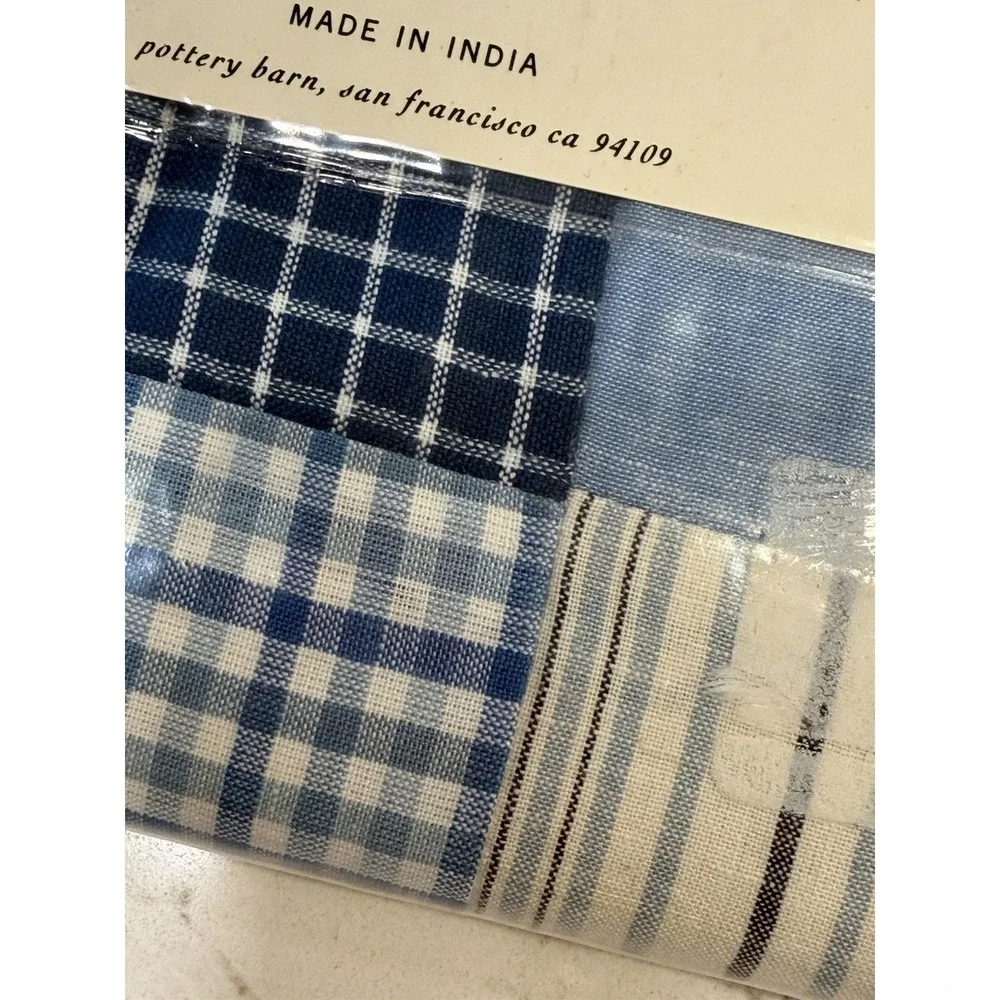 Pottery Barn Montauk Patchwork Standard Sham Blue Plaids - New